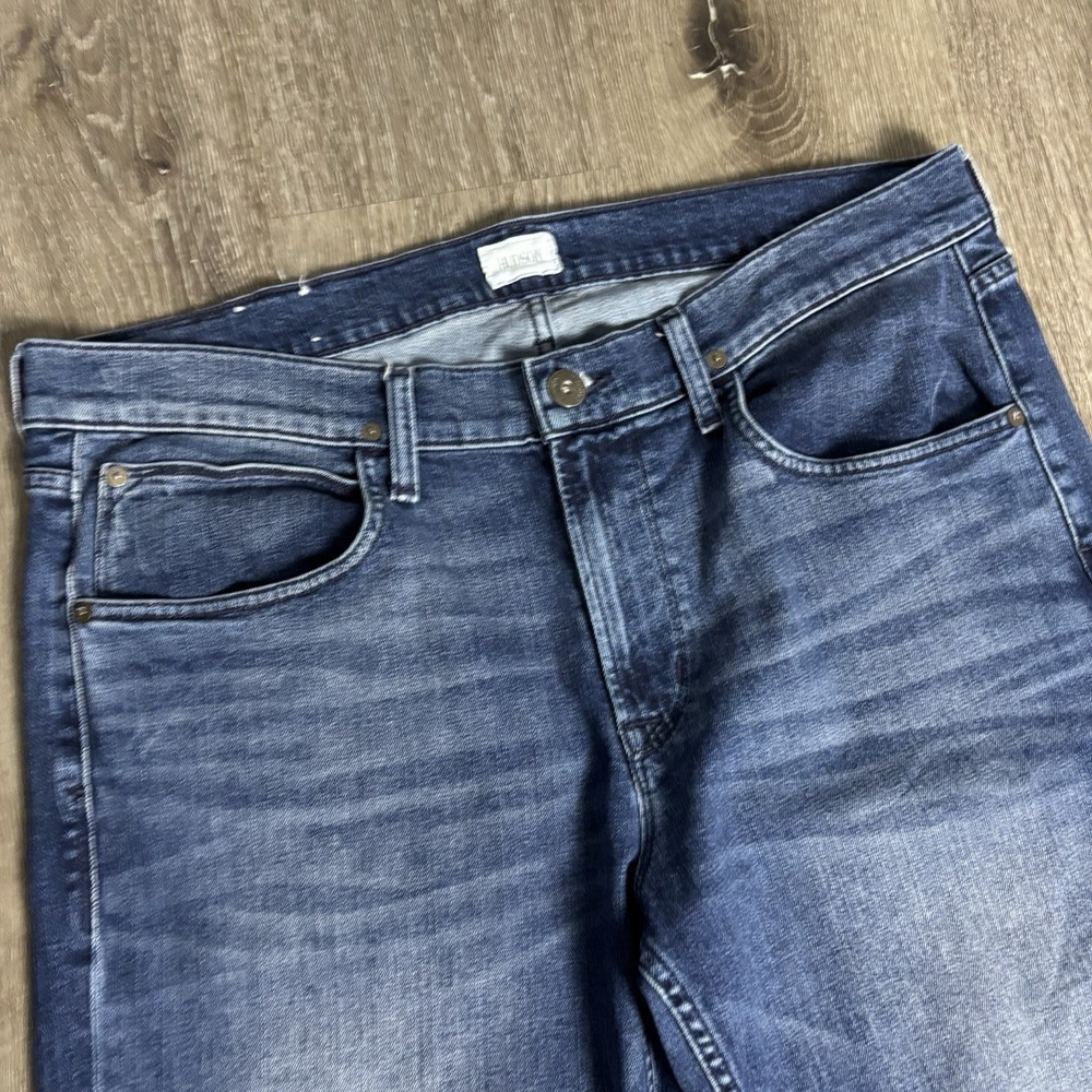 Hudson Byron Straight Jeans Mens‎ 38x34 Blue Denim Zip Fly Stretch Five Pocket - Picture 3 of 12
